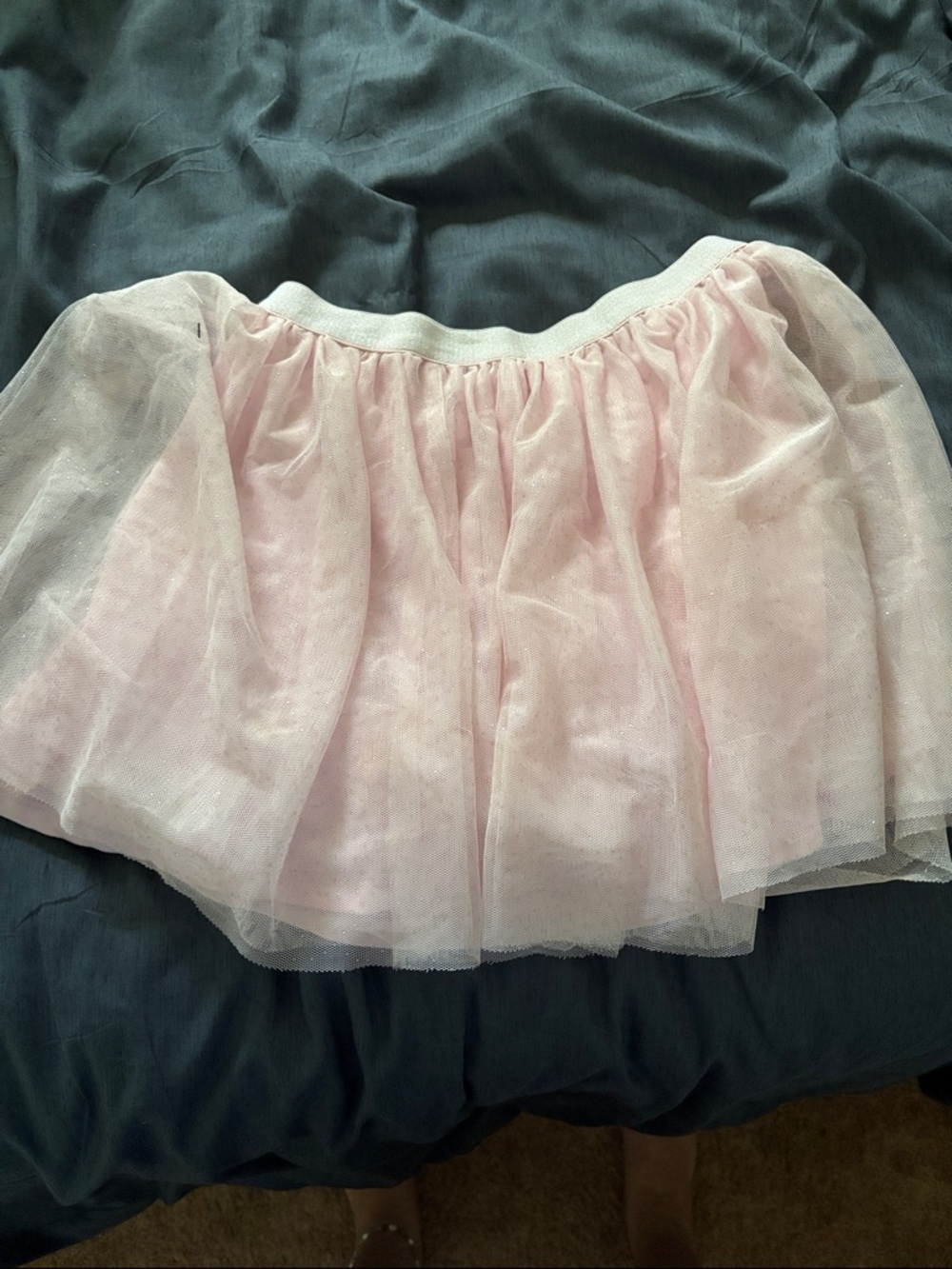 Pink Tulle Mini Skirt with Elastic Waistband